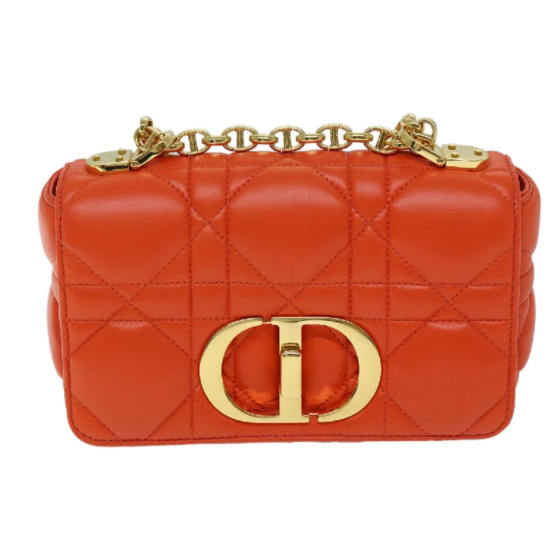 Dior: The Epitome of Timeless StyleCHRISTIAN DIOR Canage Shoulder Bag Leather Orange Auth 71576SA