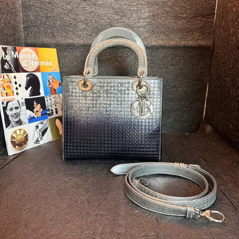 Designer Perfection: Dior HandbagsDior Lady Dior Gradient Silver Tote Bag 24cm