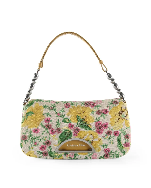 Craftsmanship and Luxury: Dior BagsCHRISTIAN DIOR Multicolor Floral Canvas Malice Shoulder Bag