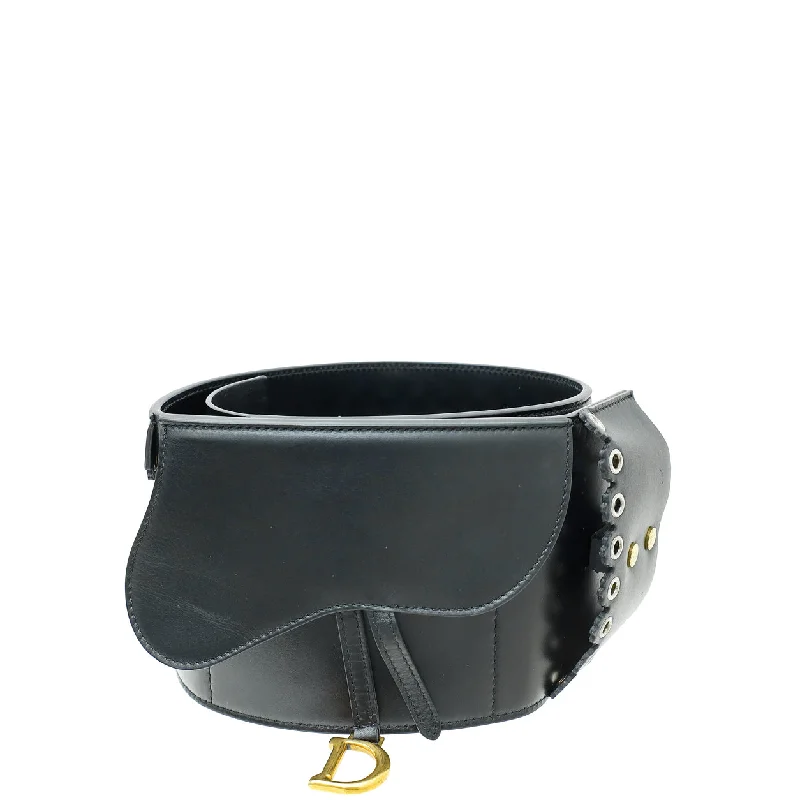 Modern Glamour with Dior HandbagsChristian Dior Black Saddle Wide Waist Belt