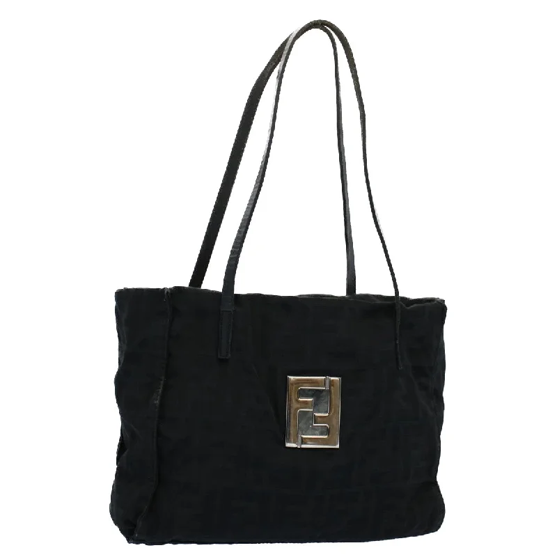 Fendi Monogram Embossed Bag -FENDI Zucca Canvas Tote Bag Black  55033