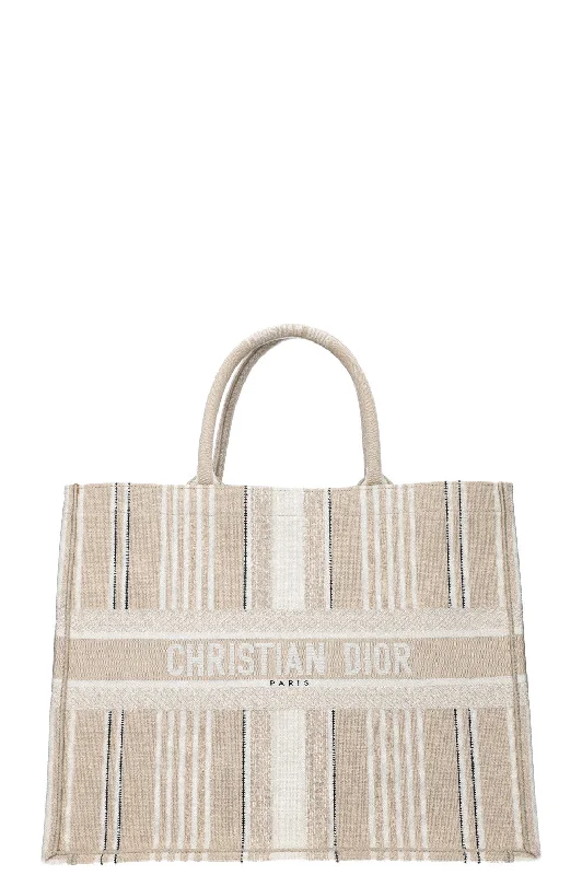 Signature Dior: Bags of DistinctionCHRISTIAN DIOR Book Tote Striped Ivory