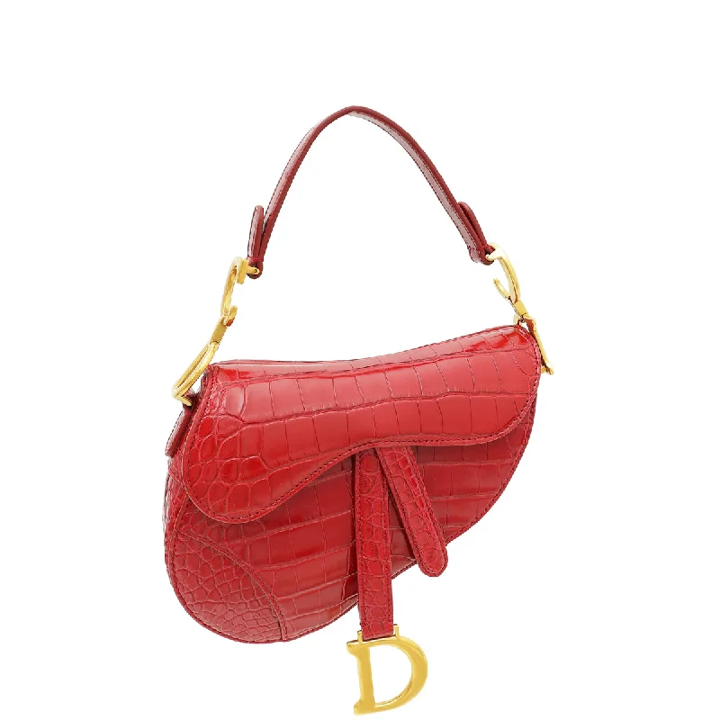 The Quintessential Dior Bag for Fashion LoversChristian Dior Dark Red Saddle Mini Bag