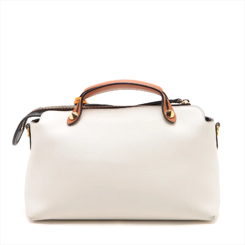 Fendi Oversized Clutch -Fendi Byzaw Medium Leather Handbag White 8BL146