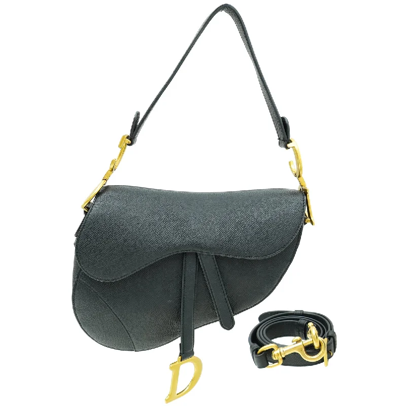 Essential Dior Bags for Every WardrobeChristian Dior Black Saddle Medium Bag W/ Strap