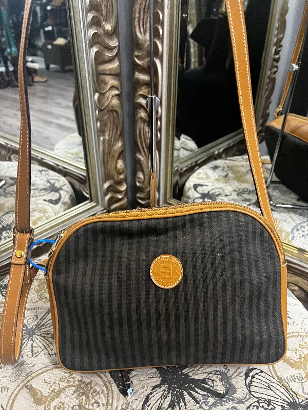 Fendi Retro Revival Bag -Fendi Striped Zip Crossbody Handbag