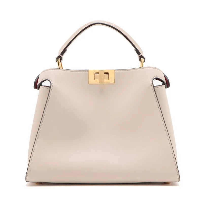 Fendi Minimalist Icon -Fendi Peekaboo Essential Leather Handbag Ivory 8BN302