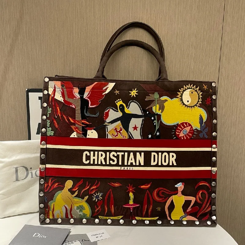 Luxury That Speaks: Dior BagsChristian Dior Brown Multi-Color Book Tote GM Limited Edition 2018