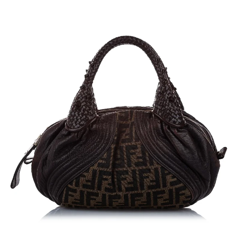 Fendi Magnetic Closure Bag -Fendi Zucca Spy Canvas Handbag (SHG-15828)