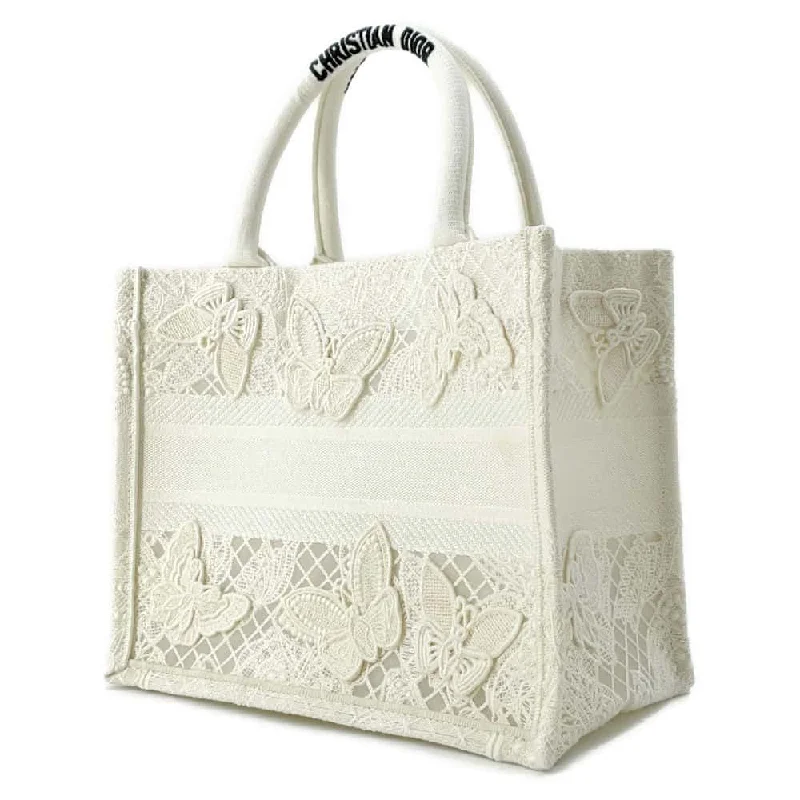 Celebrate Fashion with Dior BagsDior Book Tote Butterfly Embroidery White Canvas Size Small