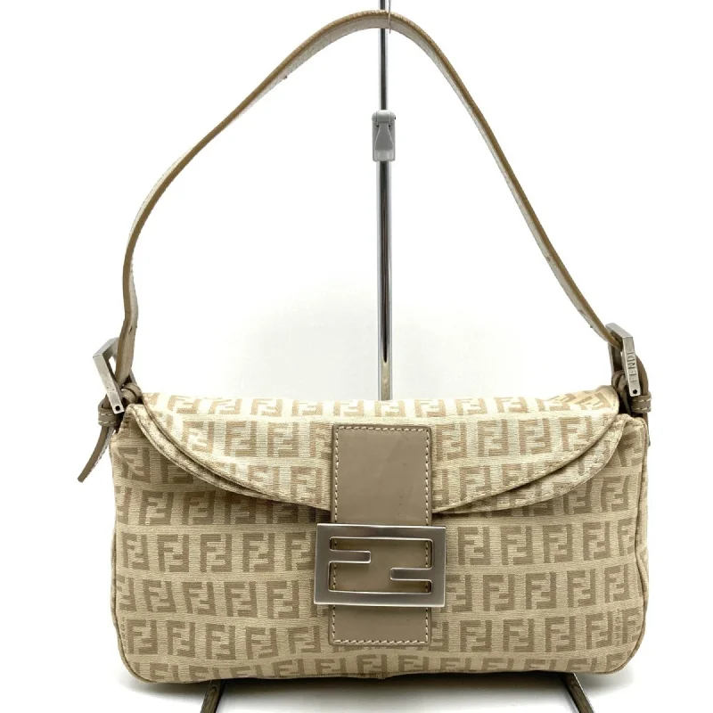 Fendi Pearl Handle Bag -FENDI Mamma Bucket Handbag Bag Zucchino Beige Canvas Women's