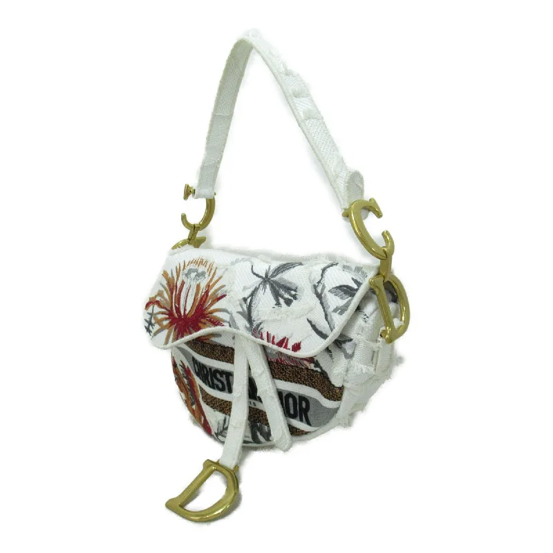 The Ultimate in Fashion: Dior BagsDior Saddle bag Shoulder Bag White Flower embroidery cotton