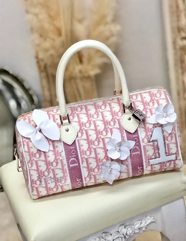 Unforgettable Style: Dior BagsChristian Dior Trotter Girly line Flower PVC Leather Mini Boston Handbag Pink Vintage Old 36bpxp