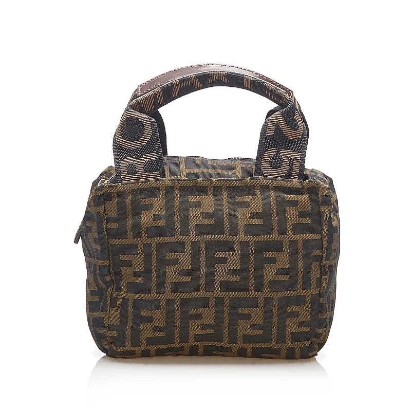 Fendi Zip Closure Bag -Fendi Zucca Nylon Handbag (SHG-16195)