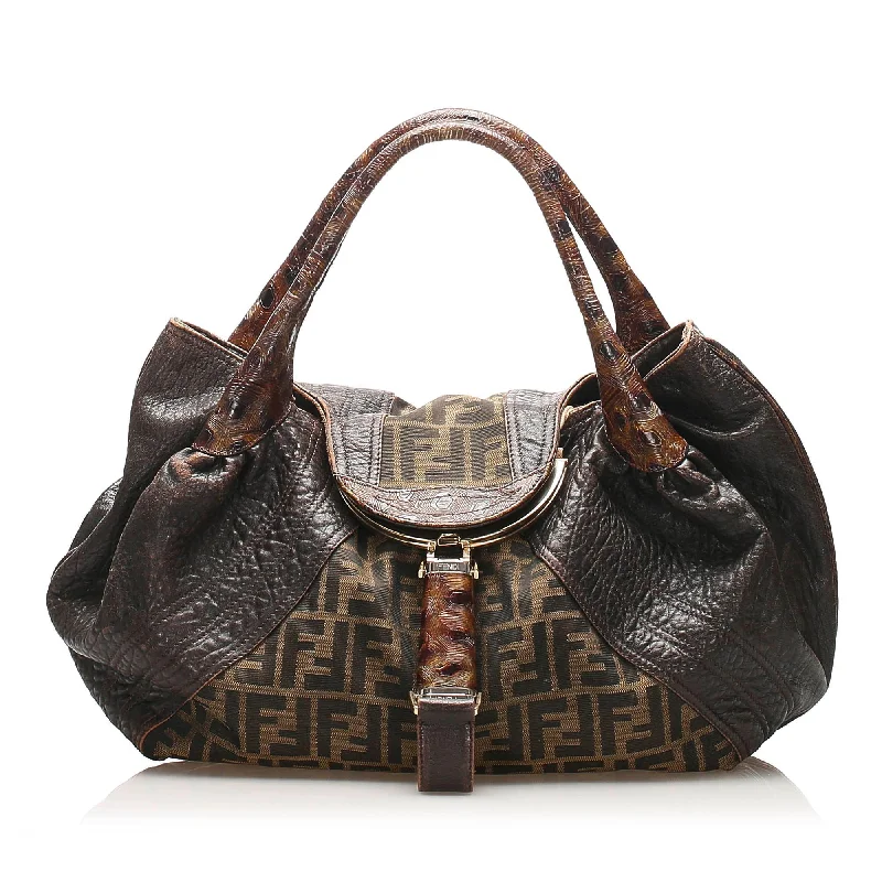 Fendi Woven Chain Bag -Fendi Zucca Spy Canvas Handbag (SHG-14897)