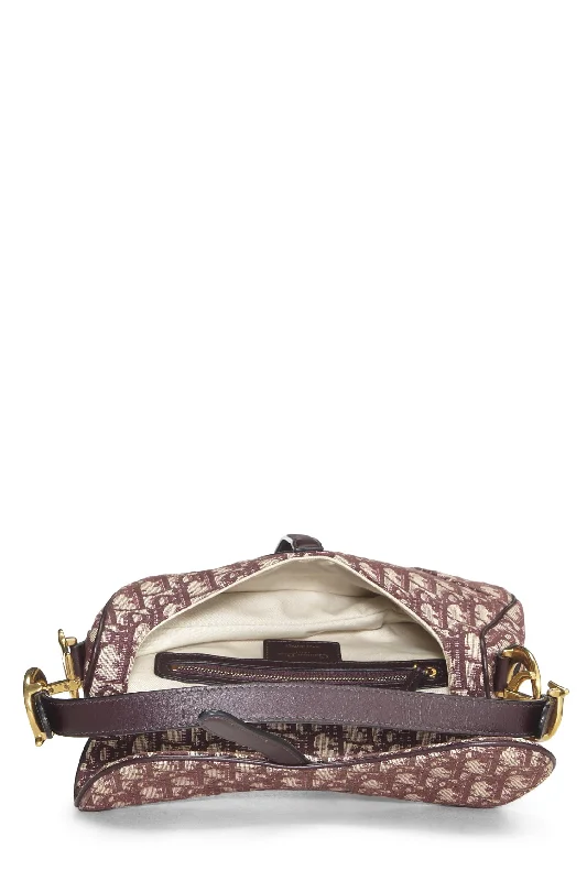 Crafted to Last: Dior’s Luxury BagsDior,  Burgundy Oblique Jacquard Canvas Saddle Bag NM, Burgundy