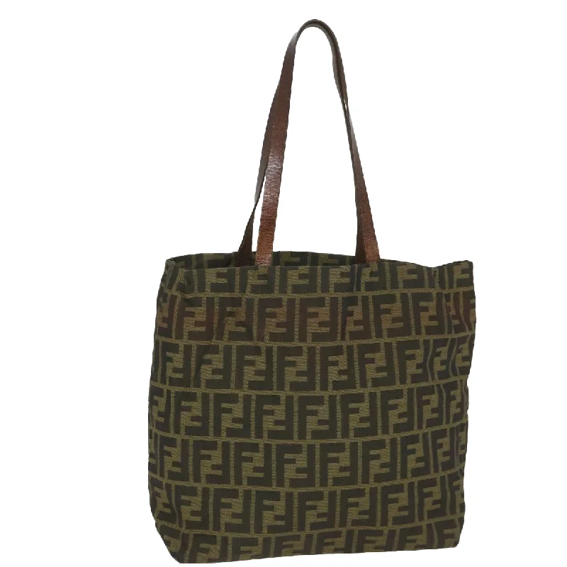 Fendi Vintage Collector’s Item -FENDI Zucca Canvas Tote Bag Brown  57262