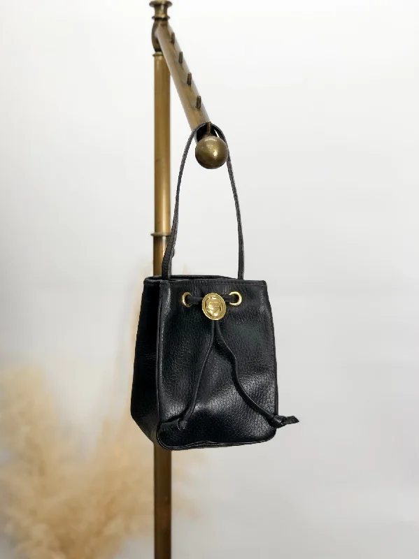 Effortless Luxury: The Dior Handbag CollectionChristian Dior CD Logo Drawstring Small Handbag Black Vintage 8u4aph