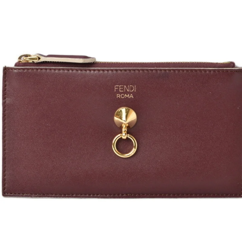 Fendi Gold-Plated Bag -Fendi mini wallet FENDI coin case card pass BY THE WAY visor way burgundy 8M0388