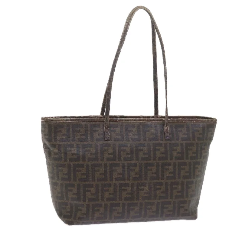 Fendi Street Style Must-Have -FENDI Zucca Canvas Tote Bag Black Brown  ep2435