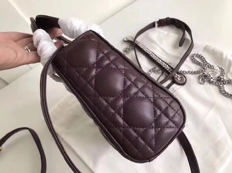 Discover the Magic of Dior HandbagsChristian Dior Bordeaux Lambskin Mini Lady Christian Christian Dior Bag With Chain