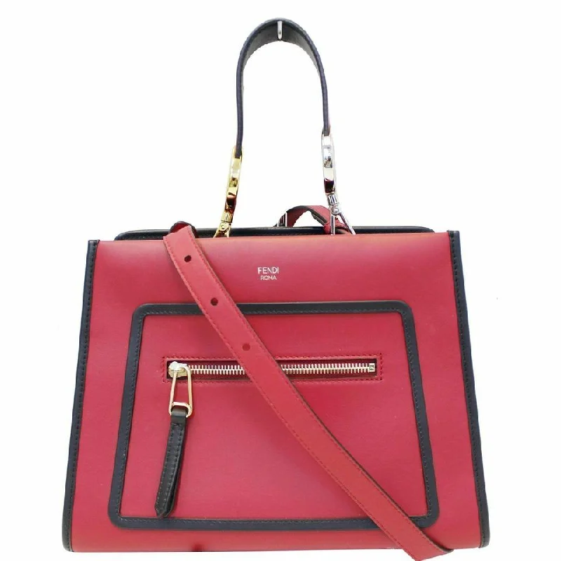 Fendi Luxe Essential -Fendi Shoulder Bag Runway Red Leather Tote