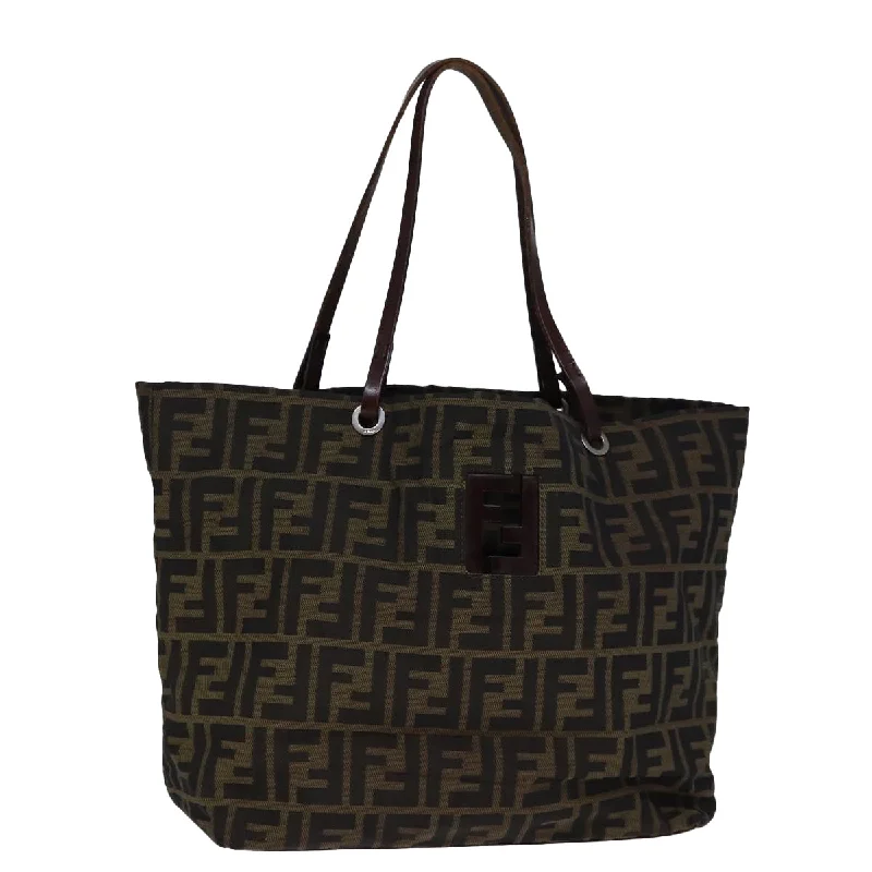 Fendi Luxe Essential -FENDI Zucca Canvas Tote Bag Brown  72779