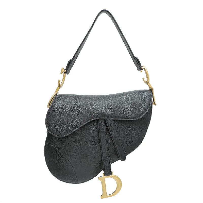 Style That Stands the Test of Time: Dior BagsChristian Dior Black Saddle Medium Bag