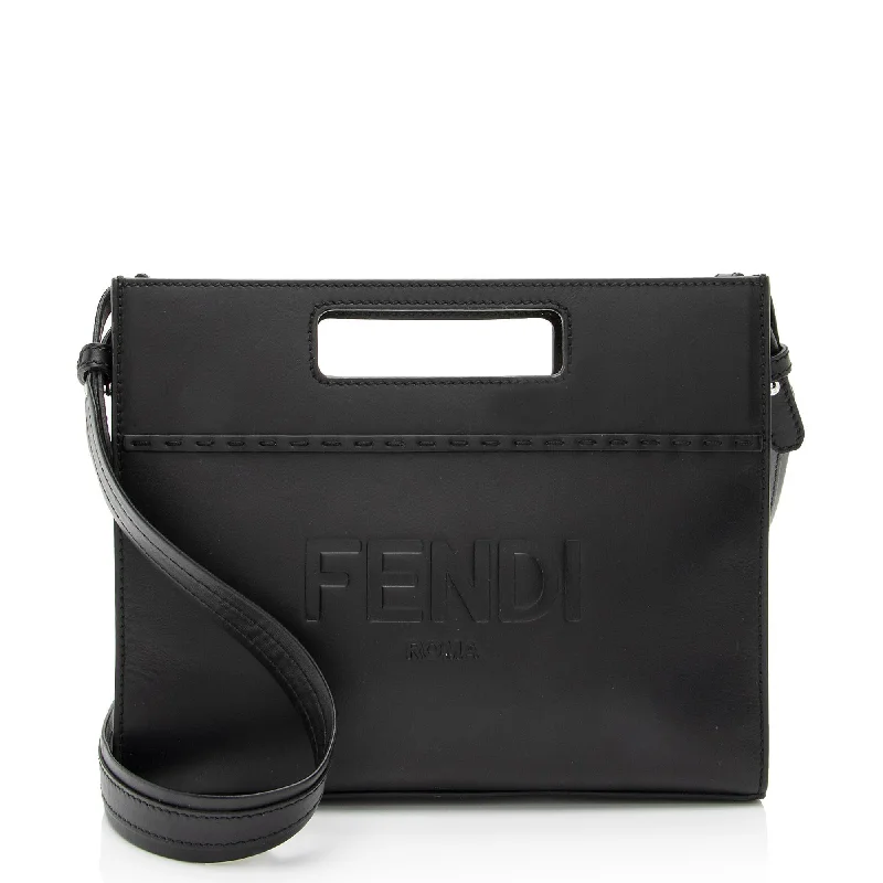 Fendi Ultimate Travel Companion -Fendi Calfskin Cutout Handle Mini Shopper Tote