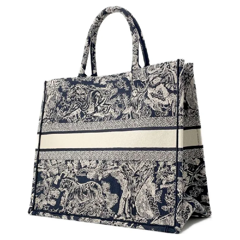 Experience the Art of Dior with Every BagDior Book Tote Reverse Toile de Jouy Embroidery Navy/White M1286ZRGO Canvas Size Large