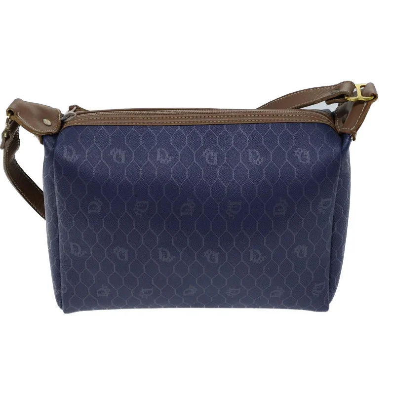 Dior’s Elegant Touch on Luxury AccessoriesCHRISTIAN DIOR Honeycomb Canvas Shoulder Bag PVC Navy Auth bs13759