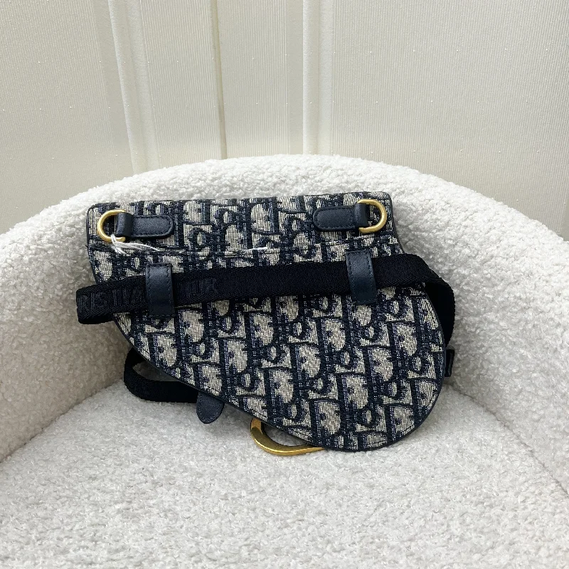 The Ultimate in Fashion: Dior BagsDior Saddle Belt Bag in Navy Oblique Jacquard and AGHW