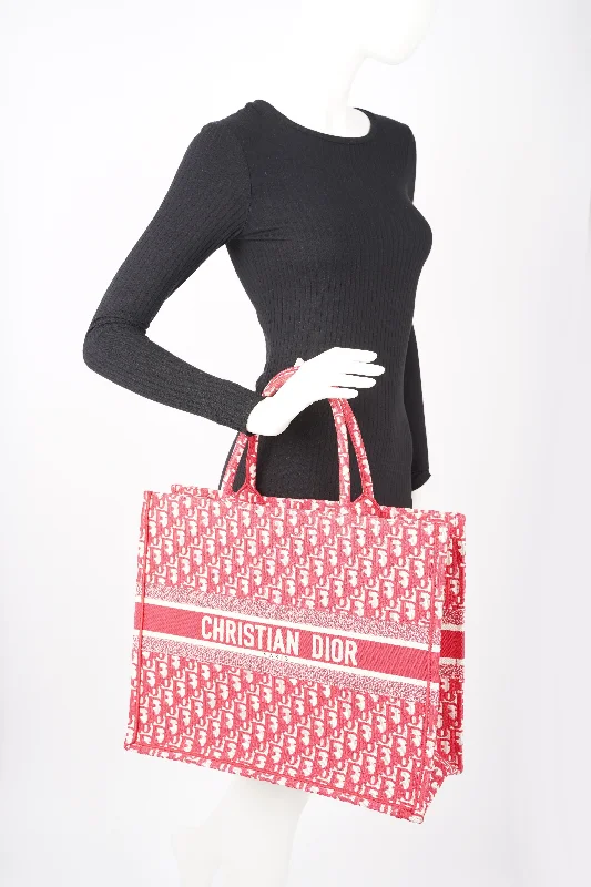 Fashion at Its Finest: Dior BagsChristian Dior Womens Book Tote Bag Red White Large