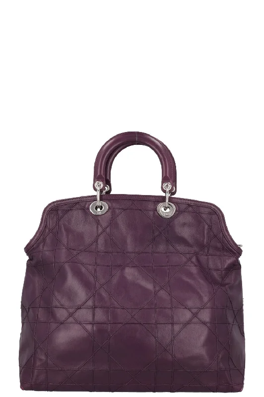 Dior Bags: Crafted for the Modern WomanCHRISTIAN DIOR Granville Cannage Tote Bag Purple