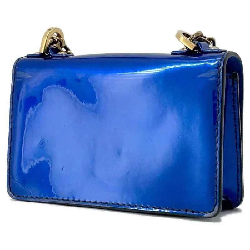 Signature Dior: Bags of DistinctionDior J'A DIOR ChainShoulder Bag Metalic Blue Patent Leather