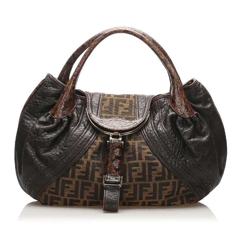 Fendi Diamond Quilted Bag -Fendi Zucca Spy Canvas Handbag (SHG-12277)