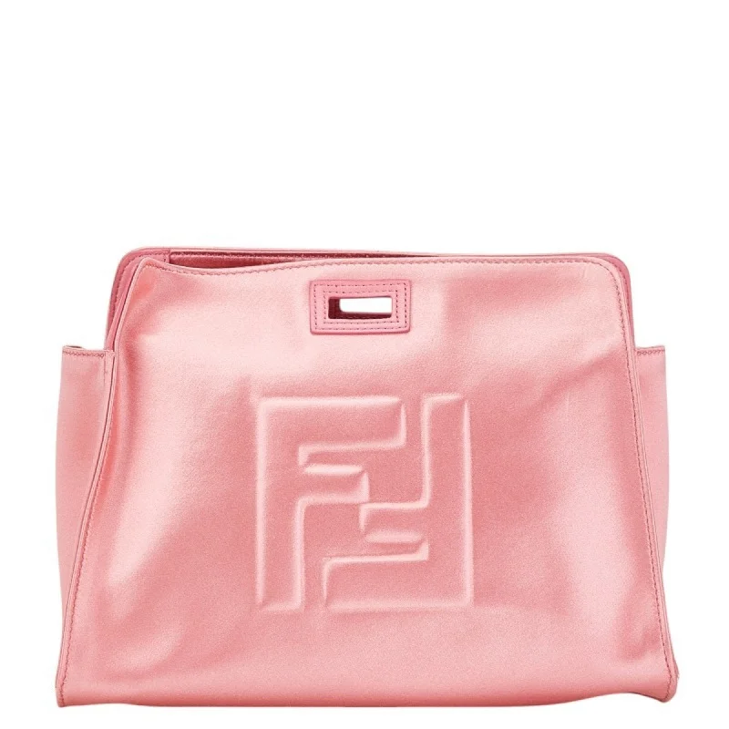 Fendi Exclusive Couture Bag -FENDI Peekaboo Small Defender Handbag 7AR717 Pink Satin Women's