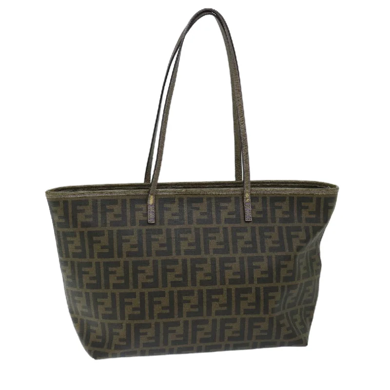 Fendi Timeless Parisian Style -FENDI Zucca Canvas Tote Bag Black Brown  ep3830