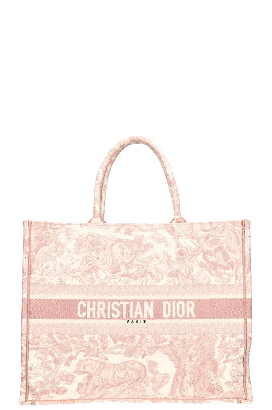 Master the Art of Luxury with Dior HandbagsCHRISTIAN DIOR Book Tote Large Toile de Jouy Pink