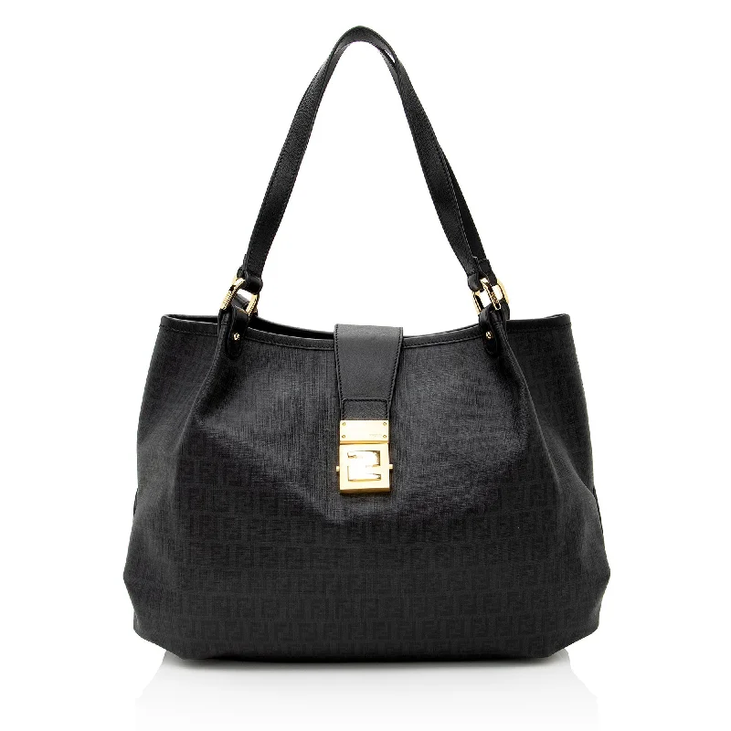 Fendi Petite Baguette Bag -Fendi Zucchino Spalmati Chiusura Medium Tote