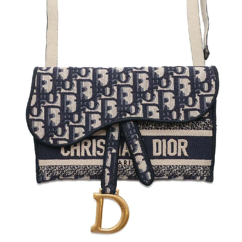 Modern Glamour with Dior HandbagsDior Oblique Saddle Slim Pouch Navy S5647CRIW Canvas