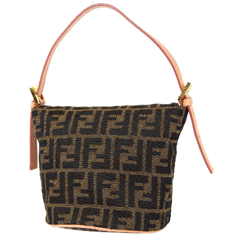 Fendi Iconic Luxury Staple -Fendi * Zucca Rhinestone Floral Handbag Brown