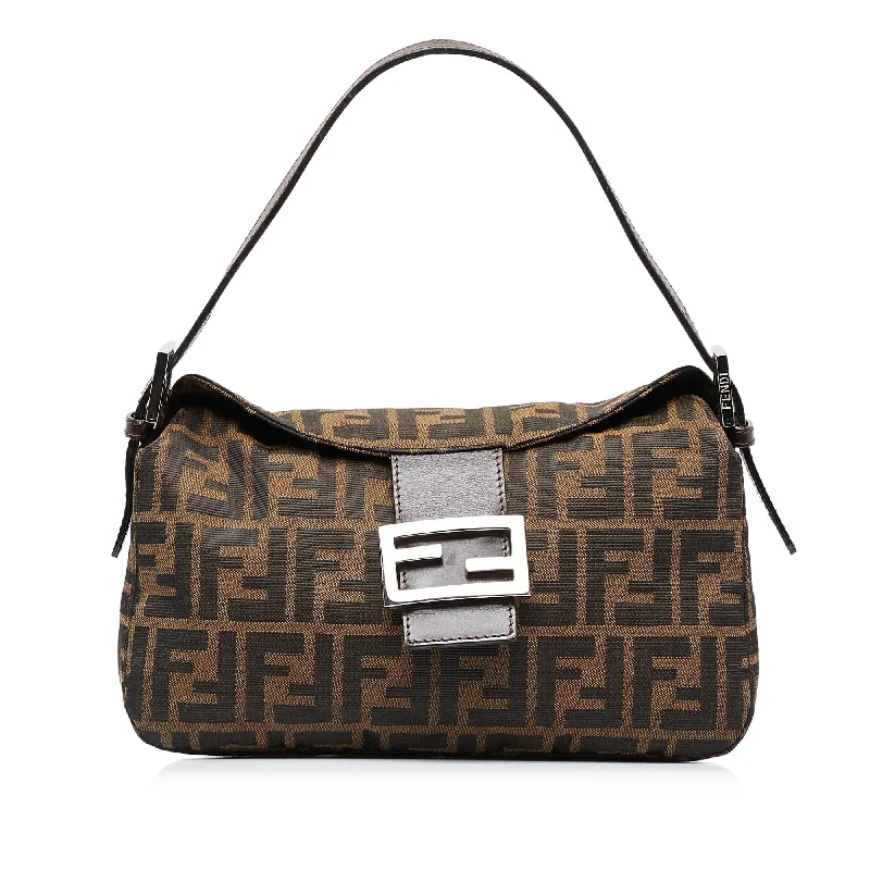 Fendi Handcrafted Excellence -Fendi Zucca Double Flap Baguette (SHG-8sUN0W)