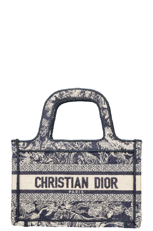 Sophisticated Elegance: Dior’s Latest BagsCHRISTIAN DIOR Mini Book Tote Toile de Jouy Reverse Embroidery Blue