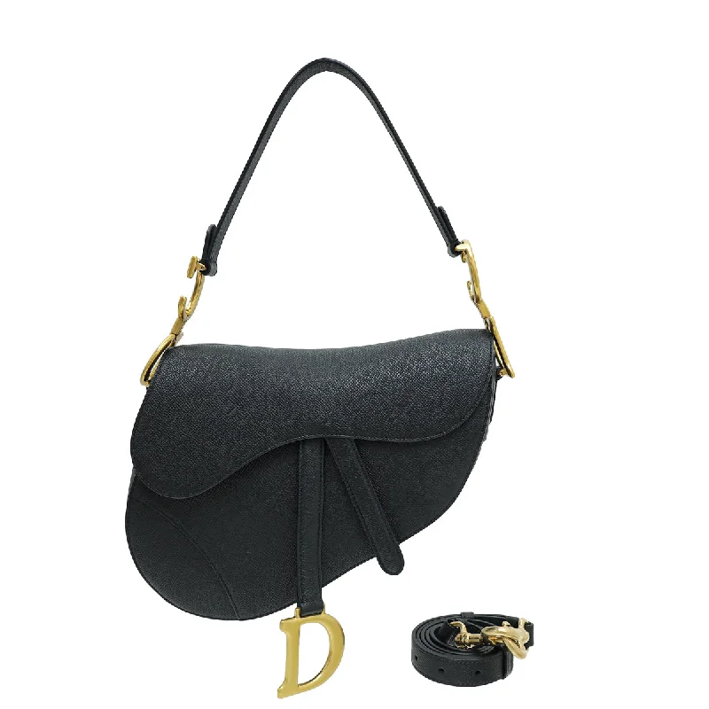 Dior Bags for the Modern TrendsetterChristian Dior Black Saddle Satchel Medium Bag