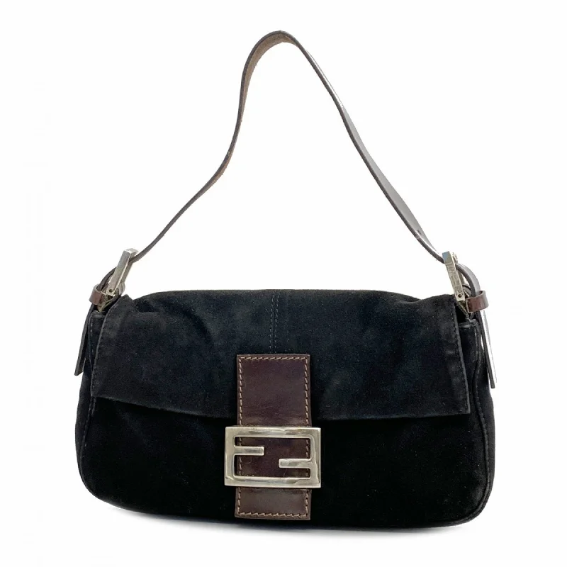 Fendi Iconic Luxury Staple -Fendi handbag Mamma Bucket suede black ladies