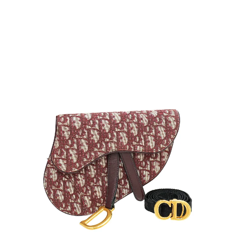 Grace and Elegance: Dior HandbagsChristian Dior Burgundy Oblique Saddle Belt Bag