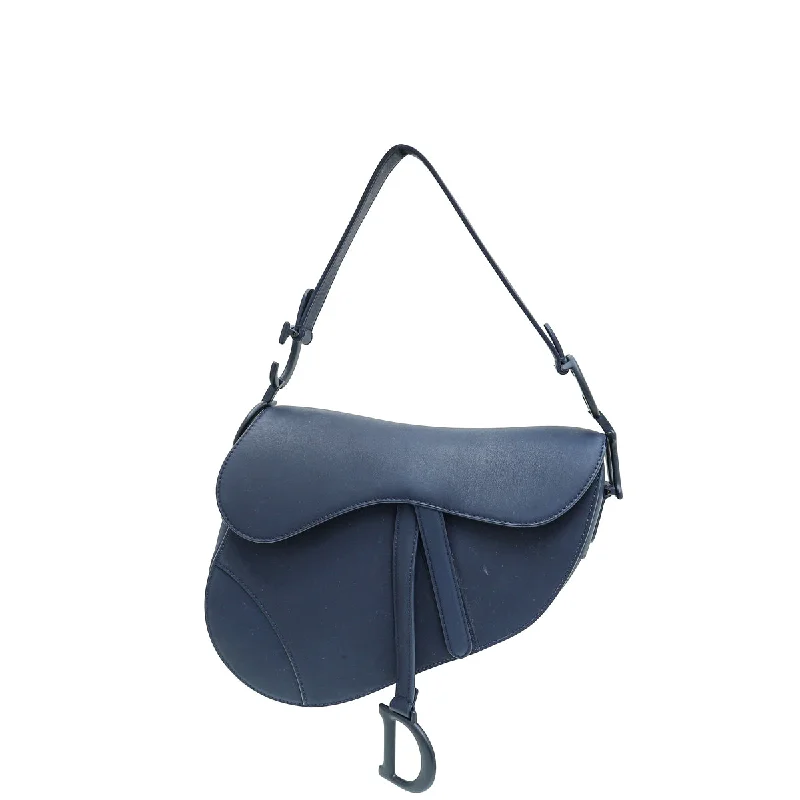 The Latest in Dior Luxury BagsChristian Dior Navy Blue Ultra Matte Saddle Medium Bag