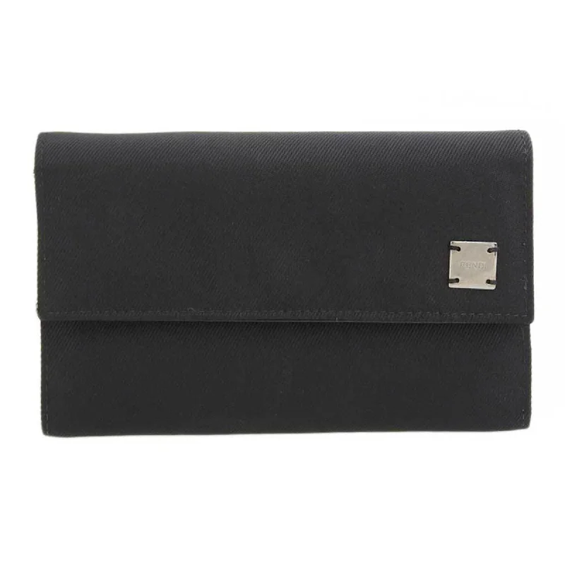 Fendi Timeless Parisian Style -Fendi FENDI logo tri-fold wallet black