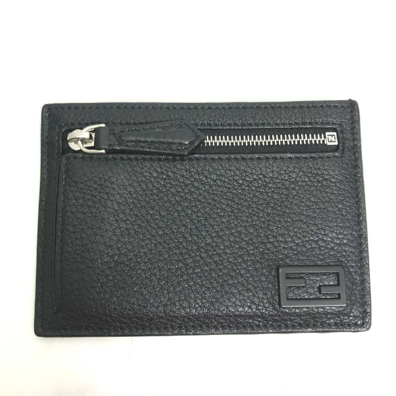 Fendi Zip Closure Bag -Fendi 7M0310 Fragment case Coin Compartment Wallet coin purse Black